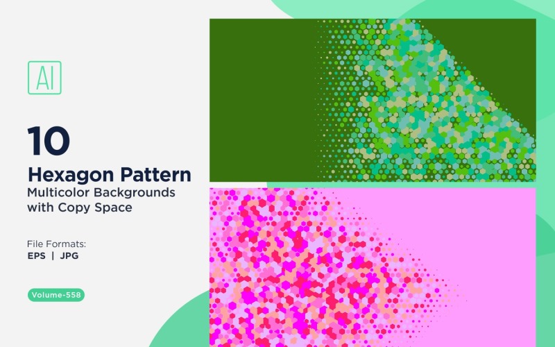 Hexagone coloré de différentes tailles, motif de fond polyvalent 558