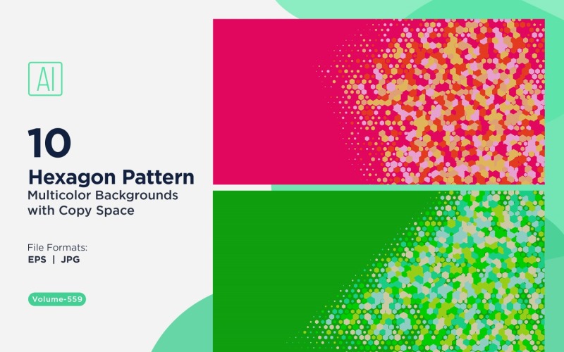 Hexagone coloré de différentes tailles, motif de fond polyvalent 559