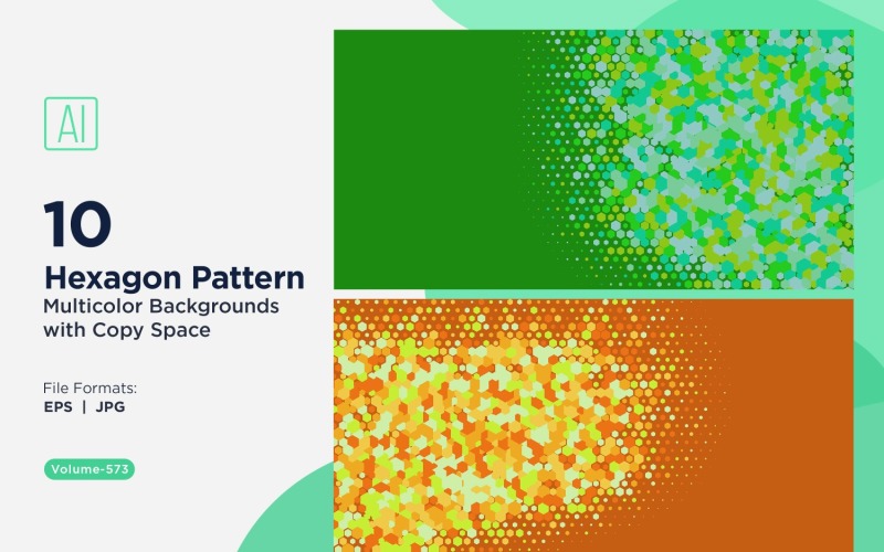 Hexagone coloré de différentes tailles, motif de fond polyvalent 573