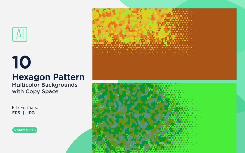 Hexagone coloré de différentes tailles, motif de fond polyvalent 575