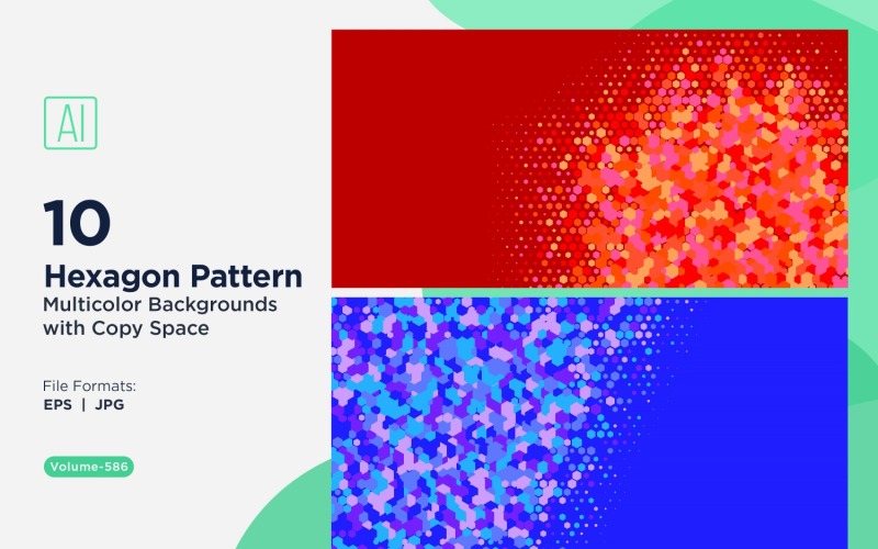 Hexagone coloré de différentes tailles, motif de fond polyvalent 586
