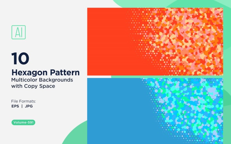 Hexagone coloré de différentes tailles, motif de fond polyvalent 591