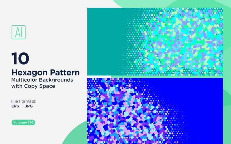 Hexagone coloré de différentes tailles, motif de fond polyvalent 592