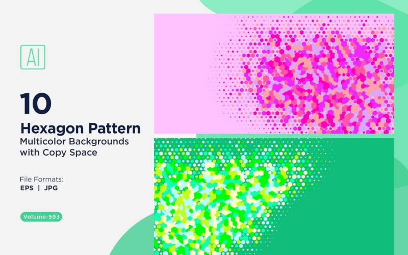 Hexagone coloré de différentes tailles, motif de fond polyvalent 593