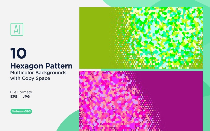Hexagone coloré de différentes tailles, motif de fond polyvalent 595