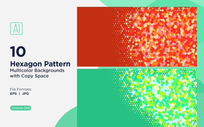 Hexagone coloré de différentes tailles, motif de fond polyvalent 599