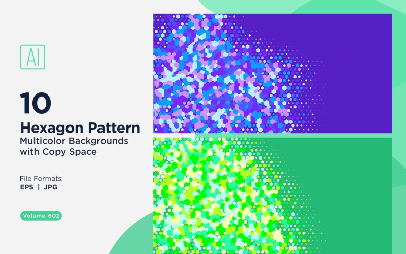 Hexagone coloré de différentes tailles, motif de fond polyvalent 602
