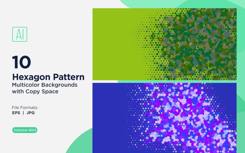Hexagone coloré de différentes tailles, motif de fond polyvalent 604