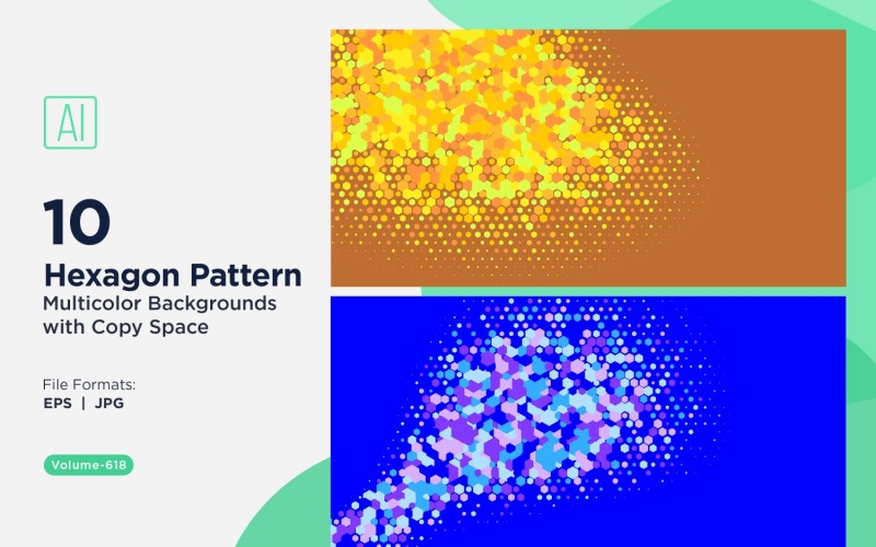 Hexagone coloré de différentes tailles, motif de fond polyvalent 618