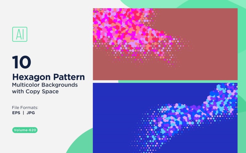 Hexagone coloré de différentes tailles, motif de fond polyvalent 620