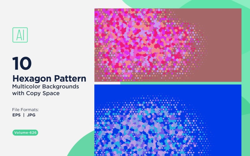 Hexagone coloré de différentes tailles, motif de fond polyvalent 626