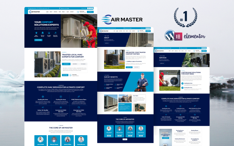Air Master AC Repair Elementor 模板套件