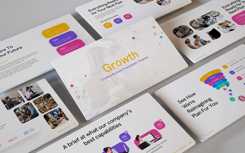Crecimiento: plantilla de Google Slides para empresas creativas