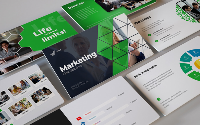 Ether – Google Slides-Vorlage für Geschäftsmarketing