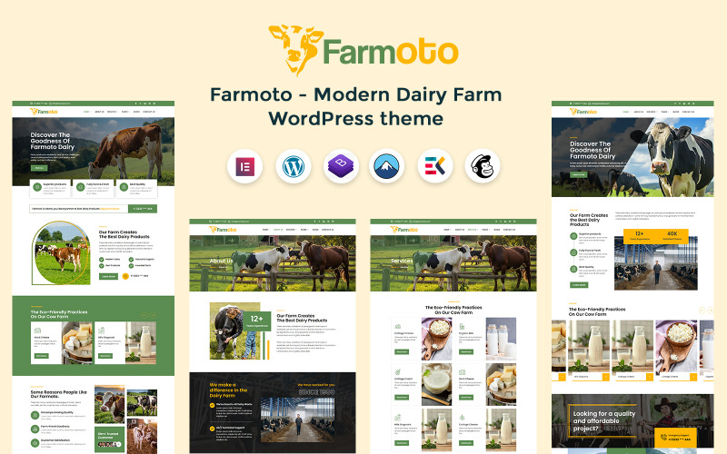 Farmoto - Tema de Wordpress para una granja lechera y de vacas moderna