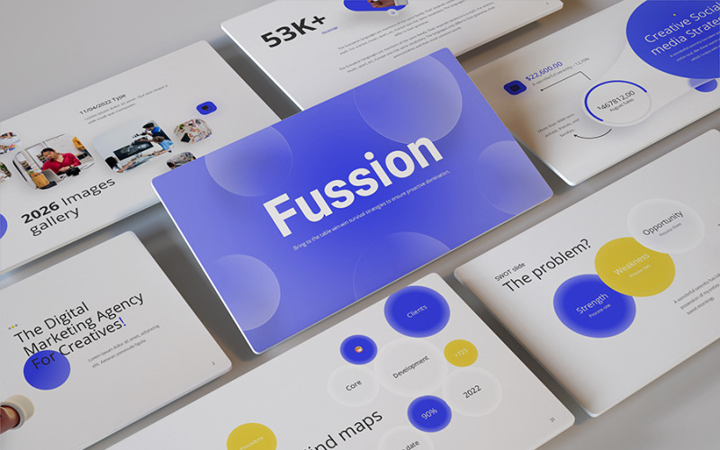 Fusion – креативний бізнес-шаблон Google Slides