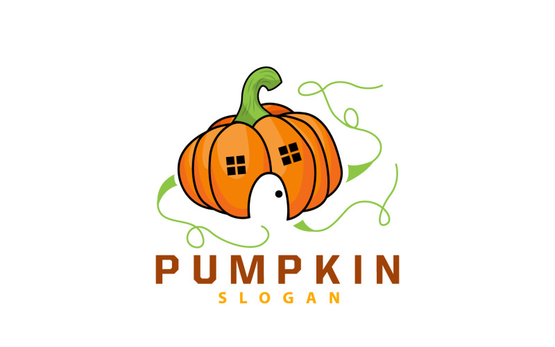 Logo zucca premium Halloween Fruit Design V7
