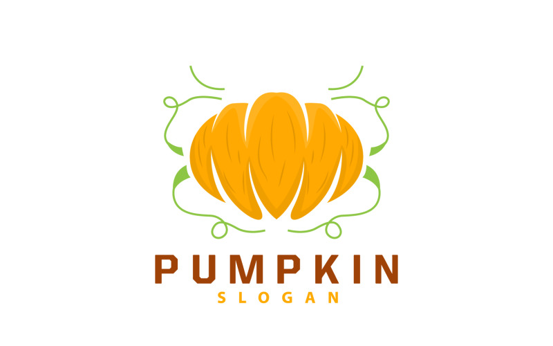 Premium Pompoen Logo Halloween Fruit Ontwerp V4