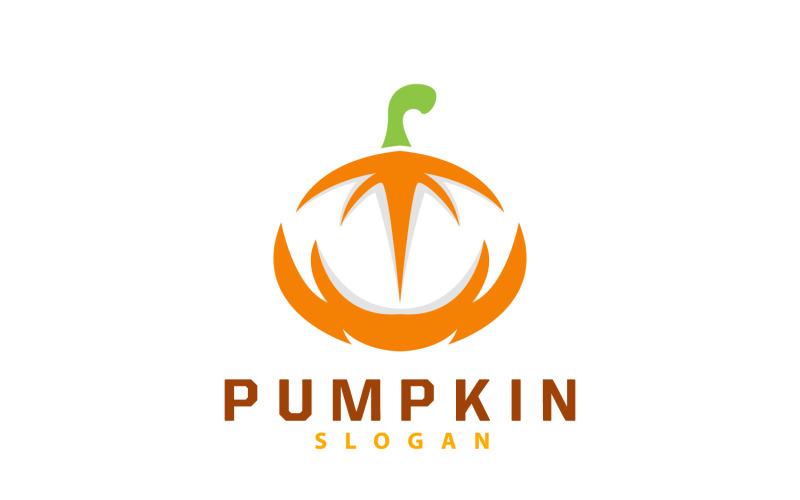 Premium Pompoen Logo Halloween Fruit Ontwerp V6
