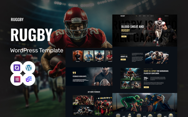 Ruggby - Rugbyclub en vechtsporten WordPress Elementor-thema