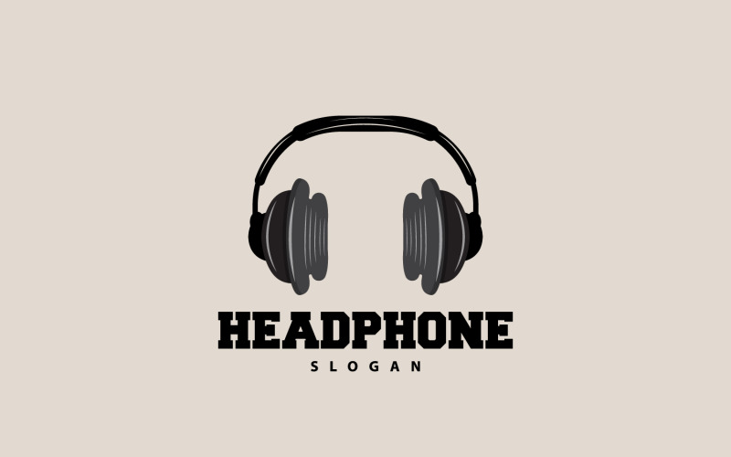 Casque Logo Appareil d'écoute de musique Vector V3