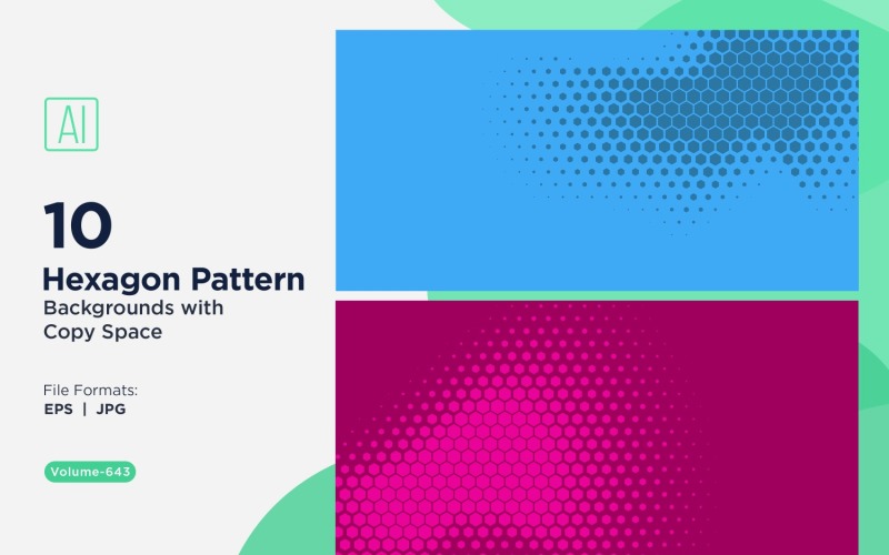 Dynamisk hexagonmönsterbakgrund för kreativa projekt 643