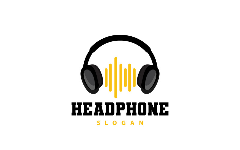 Fone de ouvido Logo Music Listening Device Vector V6
