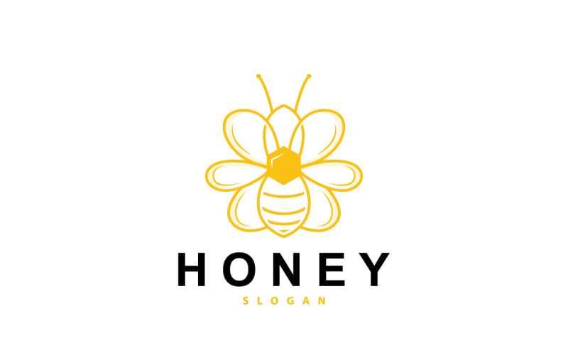 Honey Logo Honey Bee Animal Vector V2