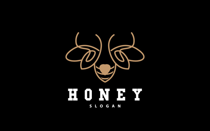 Honing Logo Honingbij Dier Vector V4