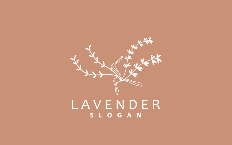 Лавандовый логотип Элегантный фиолетовый цветок Растение V4