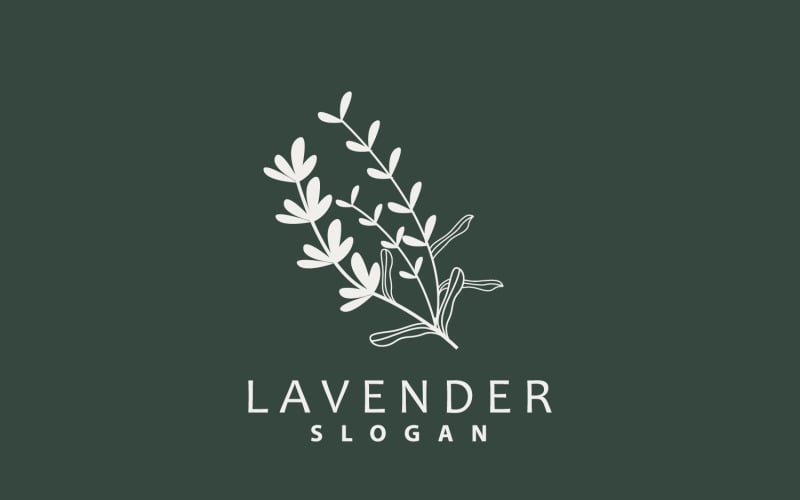 Logo de lavande élégante plante à fleurs violettes V1