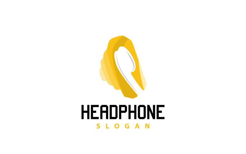 Logo della cuffia Dispositivo di ascolto musicale Vector V7