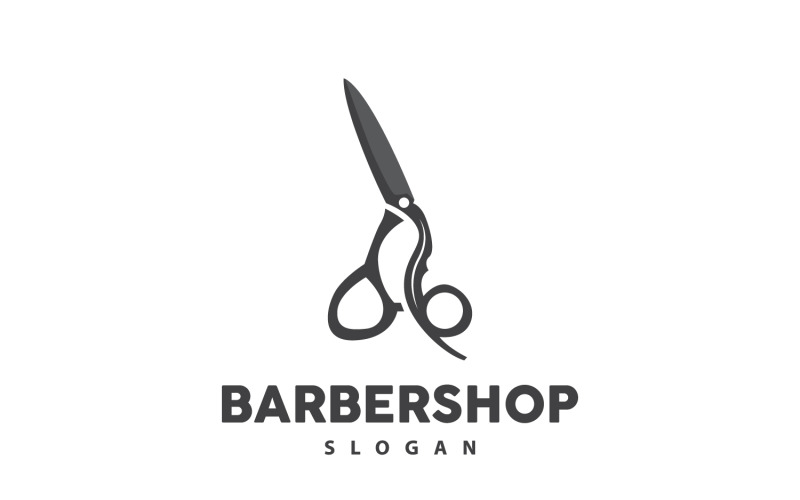 Barbershop Logo Schaar Vector Retro Vintage V3