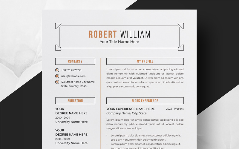 Чистий макет шаблону резюме