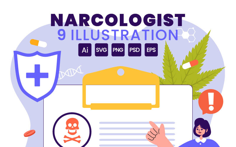 9 Illustrazione vettoriale del narcologo