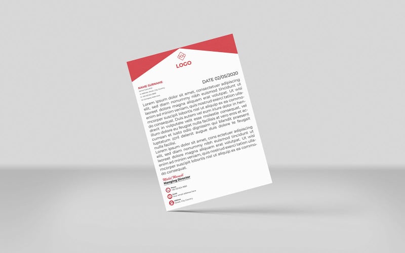 Diseño de membrete para empresa de marketing
