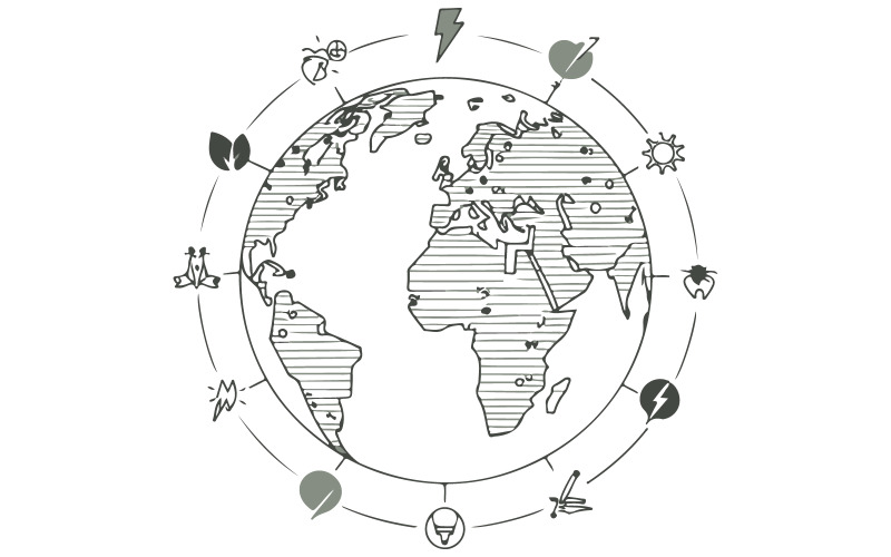 Globus zur Veranschaulichung einer Welt