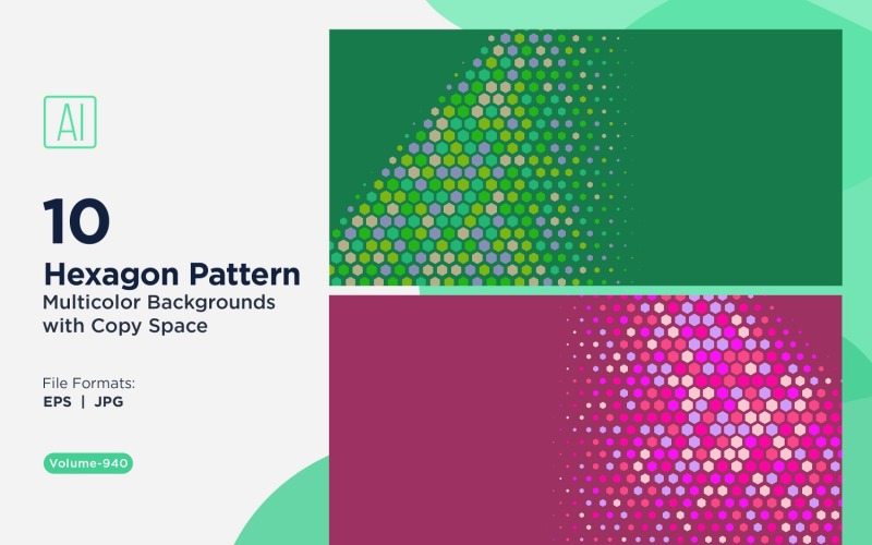 Levande honungsbimönsterbakgrund i flera färger och storlekar 940
