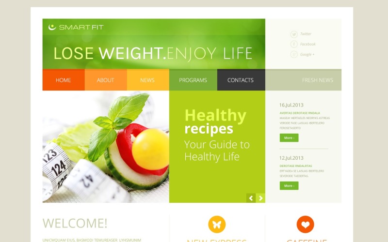 Modèle Joomla en ligne du programme de perte de poids