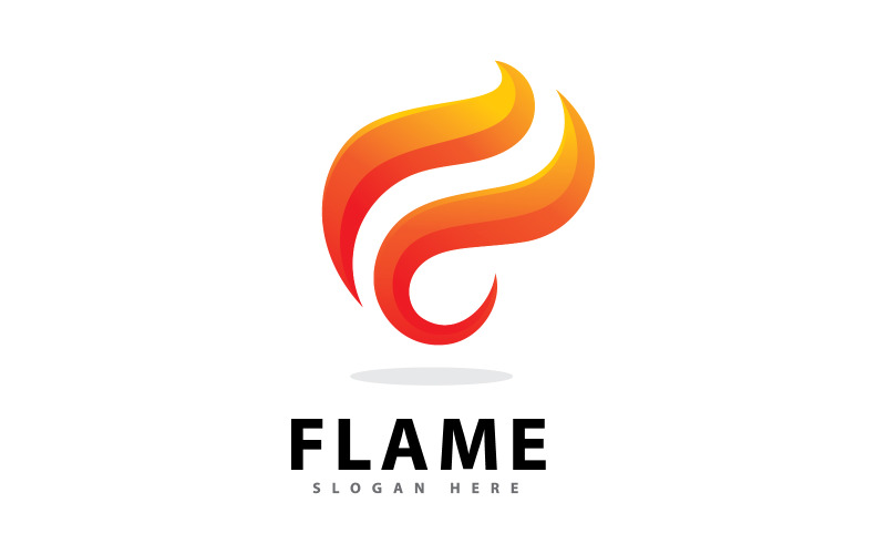 Symbole de logo abstrait de feu et de flamme avec dégradé de couleurs V3