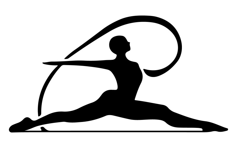 Yoga stellt schwarzes Silhouettendesign ein