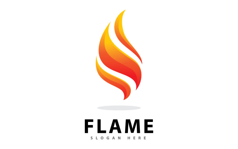 Abstract Vuurvlam Logo Symbool met Verloopkleur V12