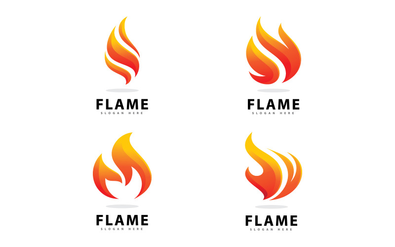Abstrakt Fire Flame Logo Symbol med Gradient Color V14