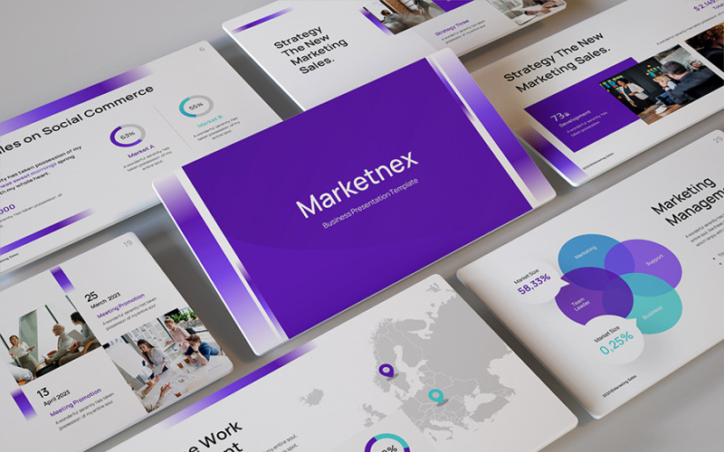 Marketnex - Modèle de diapositives Google sur les ventes commerciales