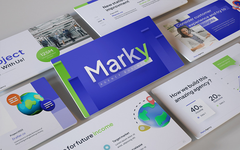 Marky - Modelo de Google Slides para Agência de Negócios