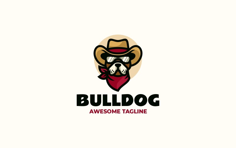 Bulldog Mascotte Cartoon Logo 3