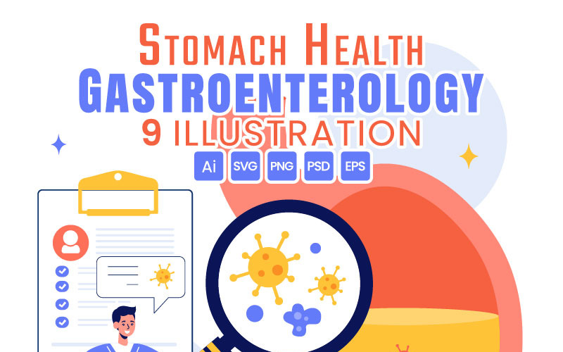 9 Salute dello stomaco Gastroenterologia Illustrazione