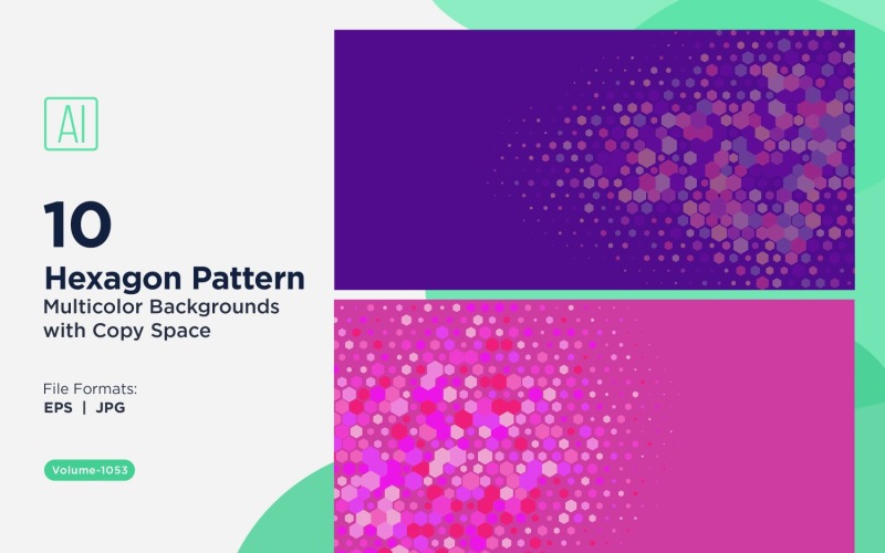 Esagono colorato di varie dimensioni Versatile modello di sfondo 1053