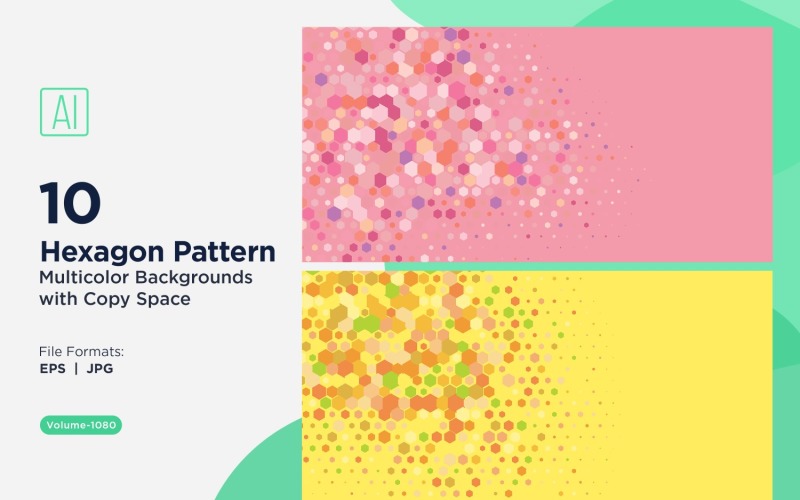 Hexagone coloré de différentes tailles, motif d'arrière-plan polyvalent 1080