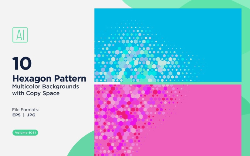 Hexagone coloré de différentes tailles, motif de fond polyvalent 1051